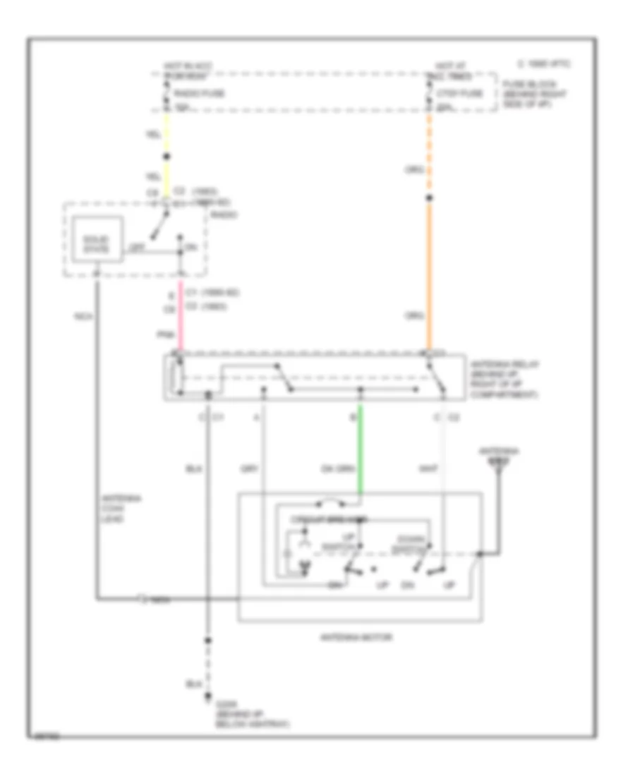 Power Antenna Wiring Diagram for Oldsmobile Cutlass Ciera International 1990