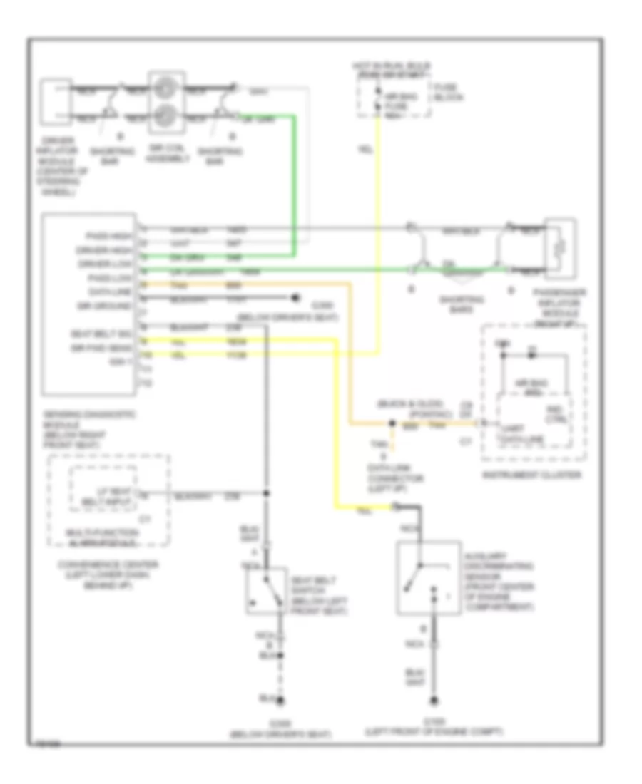 Supplemental Restraint Wiring Diagram for Oldsmobile Achieva SC 1996