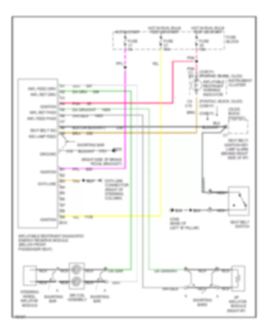 Supplemental Restraint Wiring Diagram for Oldsmobile Cutlass Supreme SL 1996