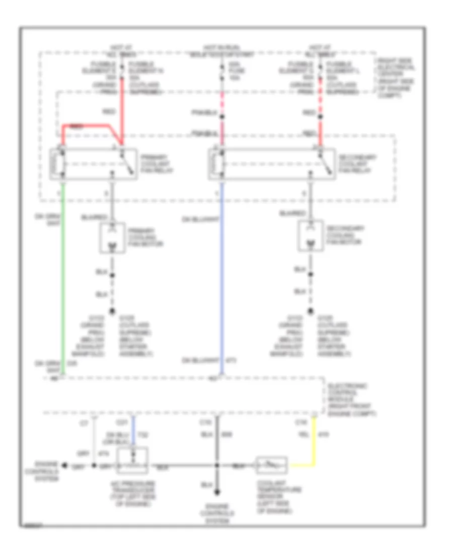 2 3L VIN A Cooling Fan Wiring Diagram for Oldsmobile Cutlass Supreme International 1990