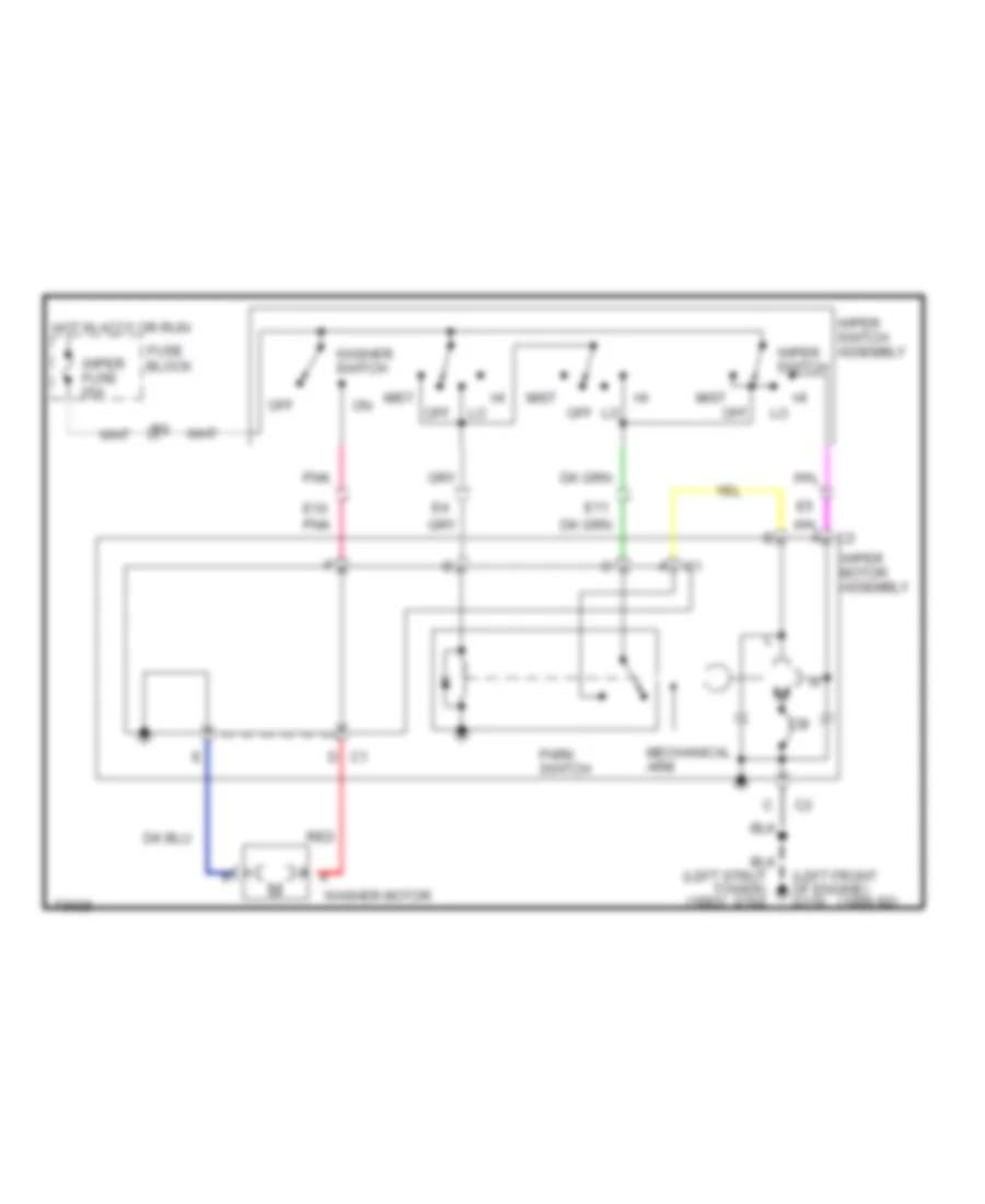 Электросхема стеклоочистителя, дворников и омывателя С 2 скоростями для Oldsmobile Cutlass Supreme International 1990