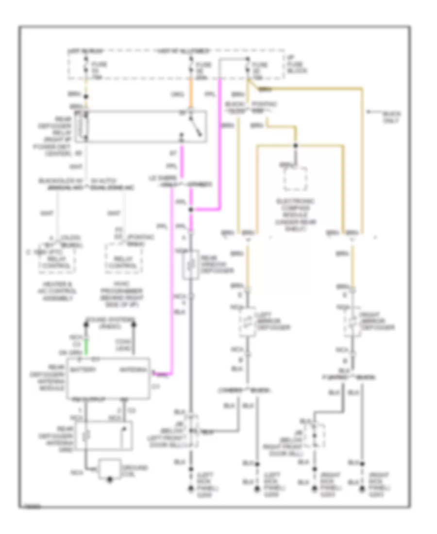Defogger Wiring Diagram Except Bonneville with C61 for Oldsmobile Eighty Eight 1996