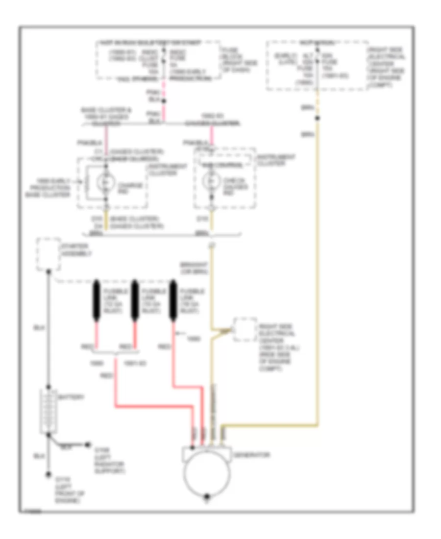 Charging Wiring Diagram for Oldsmobile Cutlass Supreme SL 1990