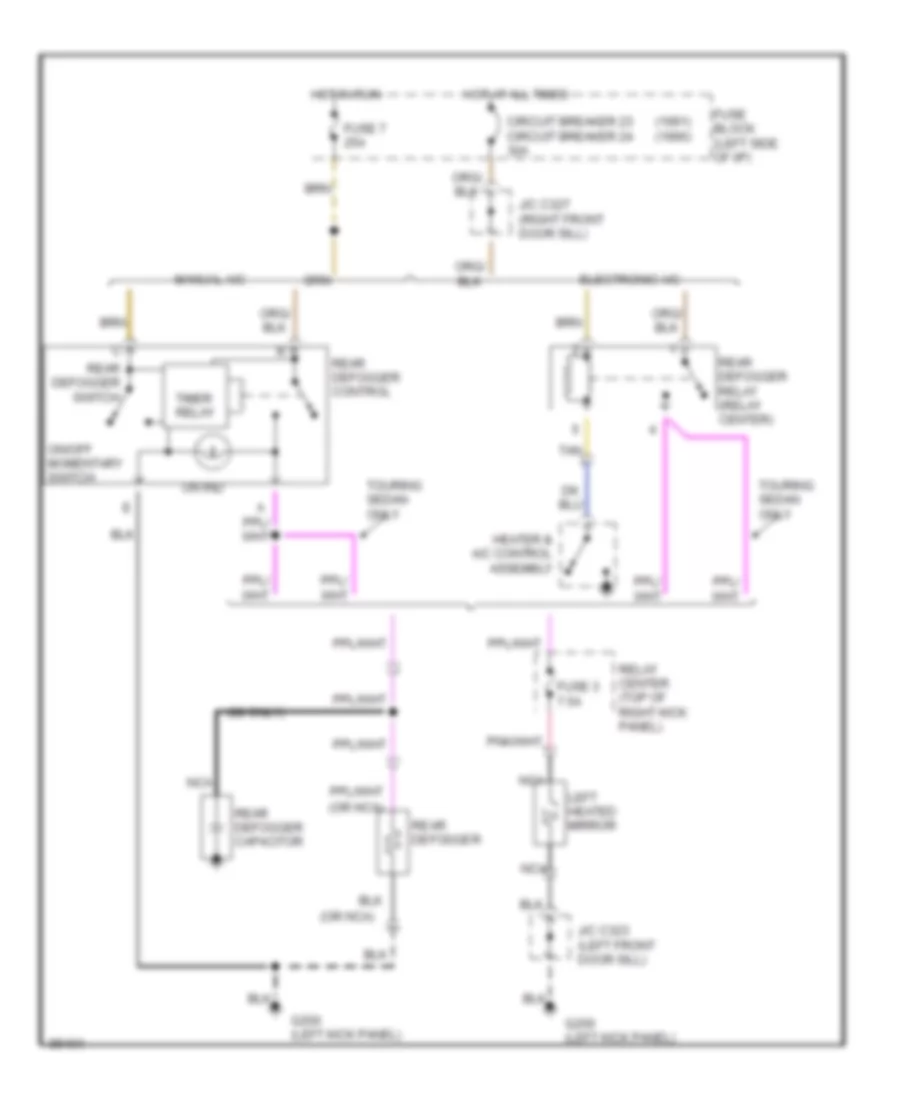 Defogger Wiring Diagram for Oldsmobile Eighty-Eight Royale Brougham 1990