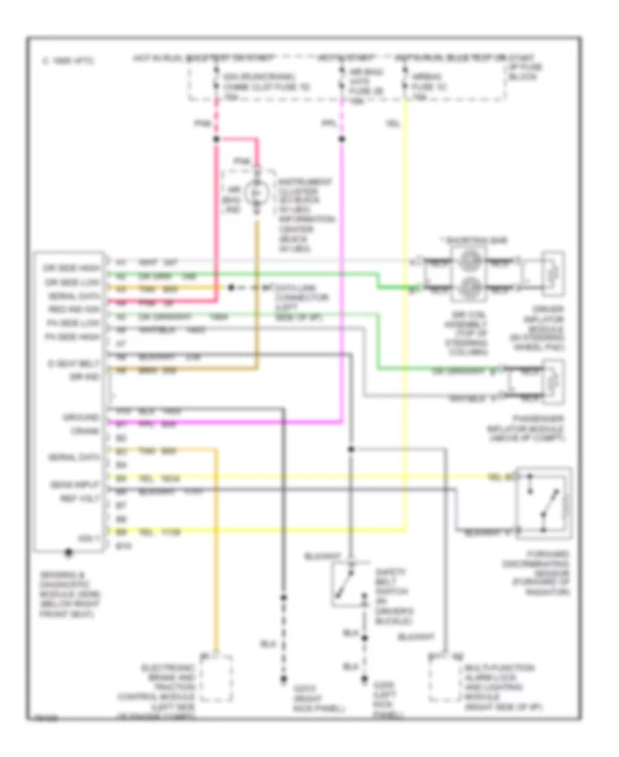 Supplemental Restraint Wiring Diagram for Oldsmobile Ninety Eight Regency Elite 1996