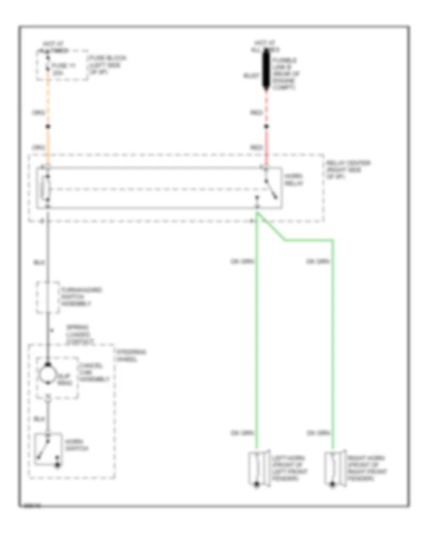 Horn Wiring Diagram for Oldsmobile Ninety Eight Regency Touring 1990