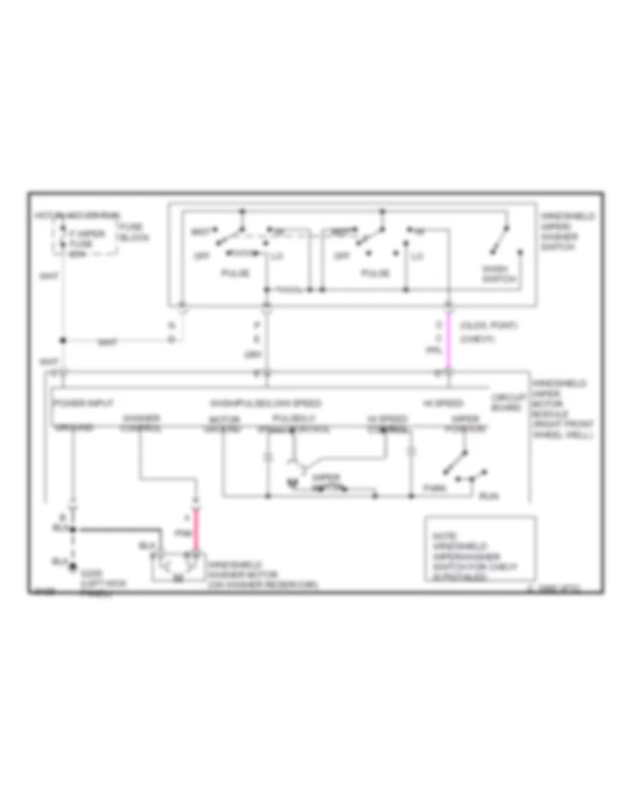 Interval Wiper Washer Wiring Diagram for Oldsmobile Silhouette 1990