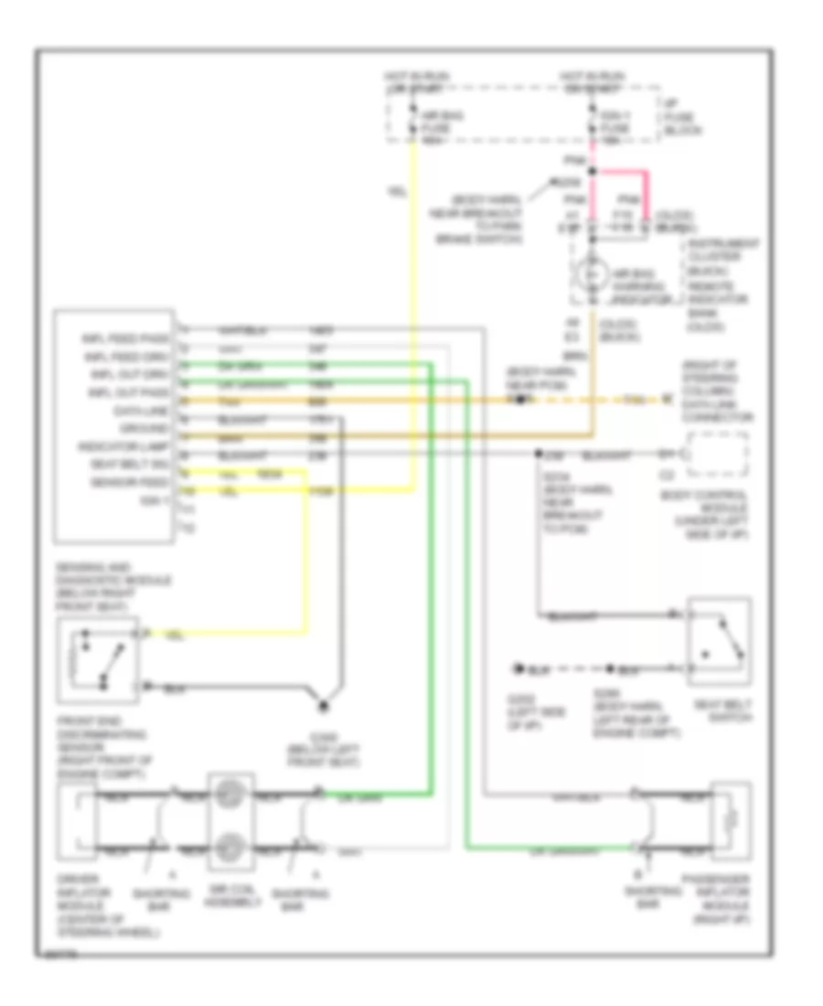 Supplemental Restraint Wiring Diagram for Oldsmobile Aurora 1997
