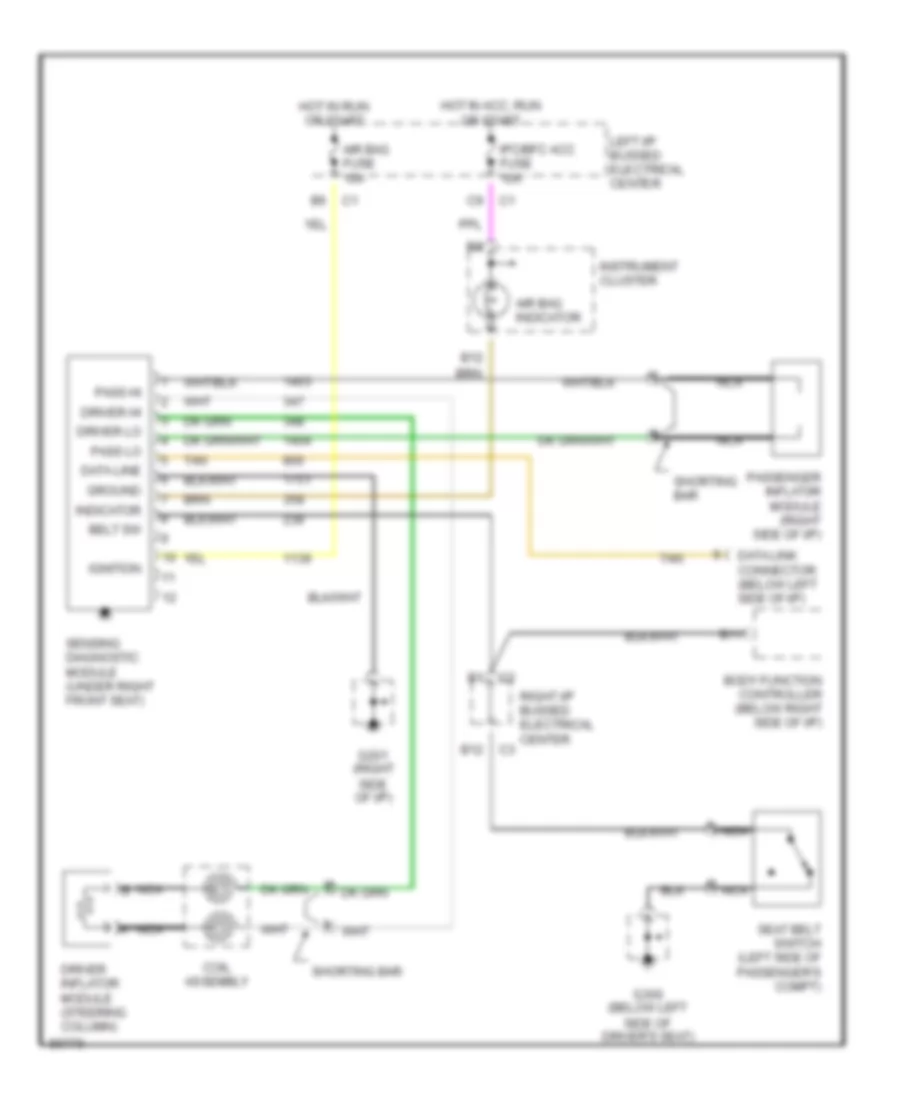 Supplemental Restraint Wiring Diagram for Oldsmobile Cutlass GLS 1997
