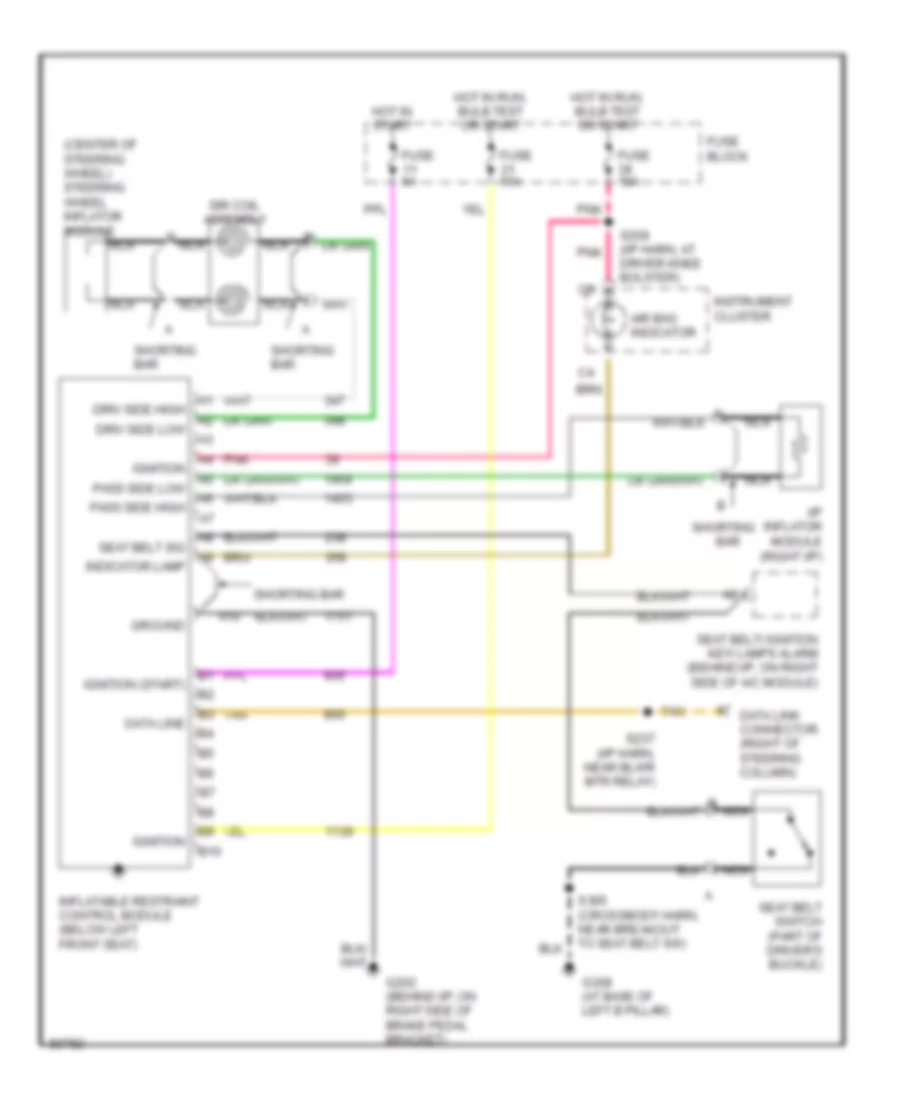 Supplemental Restraint Wiring Diagram for Oldsmobile Cutlass Supreme SL 1997