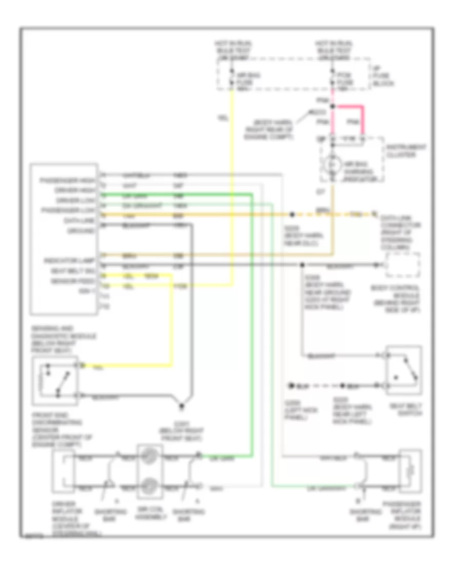 Supplemental Restraint Wiring Diagram for Oldsmobile Eighty Eight 1997