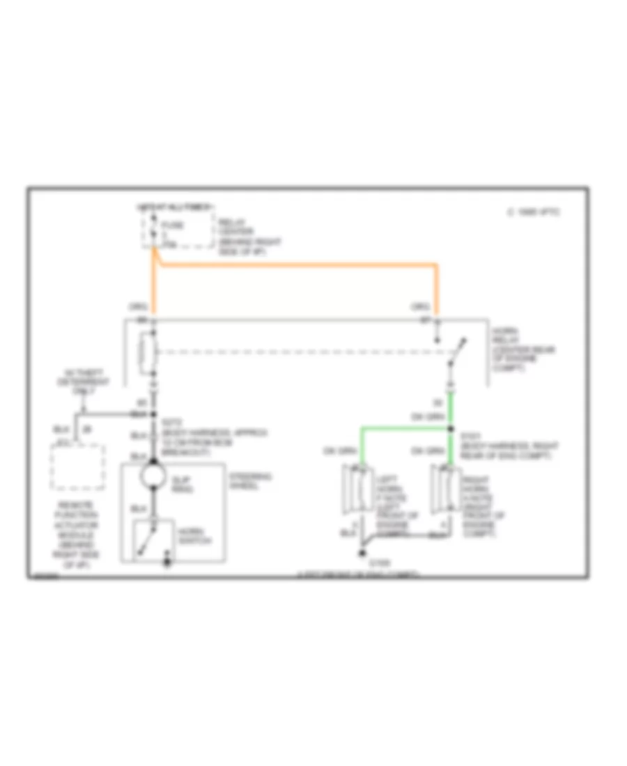 Horn Wiring Diagram for Oldsmobile Regency 1997