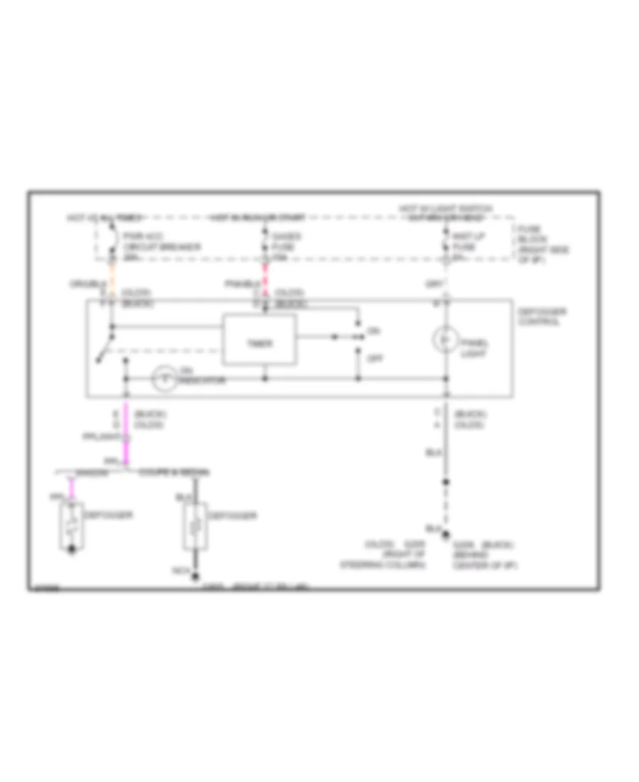 Defogger Wiring Diagram for Oldsmobile Cutlass Ciera 1991