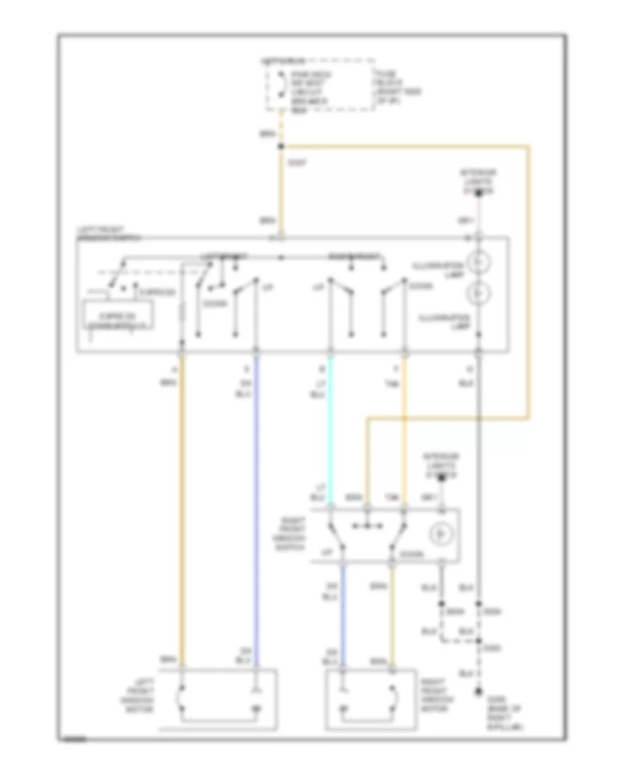 Front Windows Wiring Diagram for Oldsmobile Silhouette GLS 1997