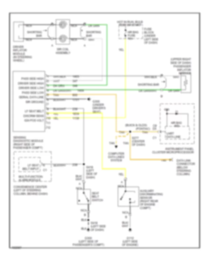 Supplemental Restraint Wiring Diagram for Oldsmobile Achieva SL 1998