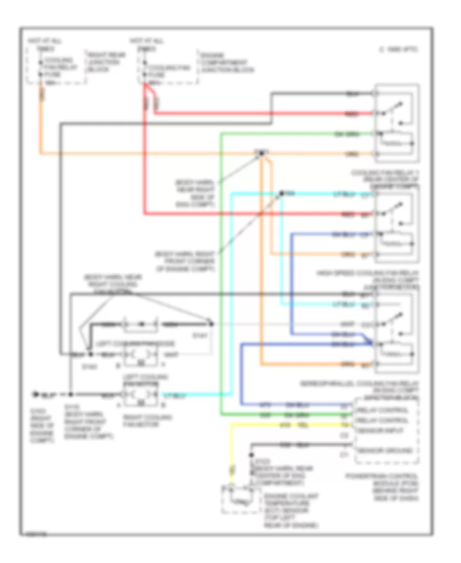 Cooling Fan Wiring Diagram for Oldsmobile Aurora 1998