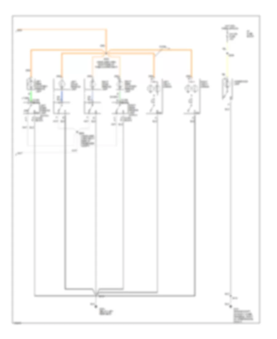 Courtesy Lamps Wiring Diagram (2 of 2) for Oldsmobile Aurora 1998