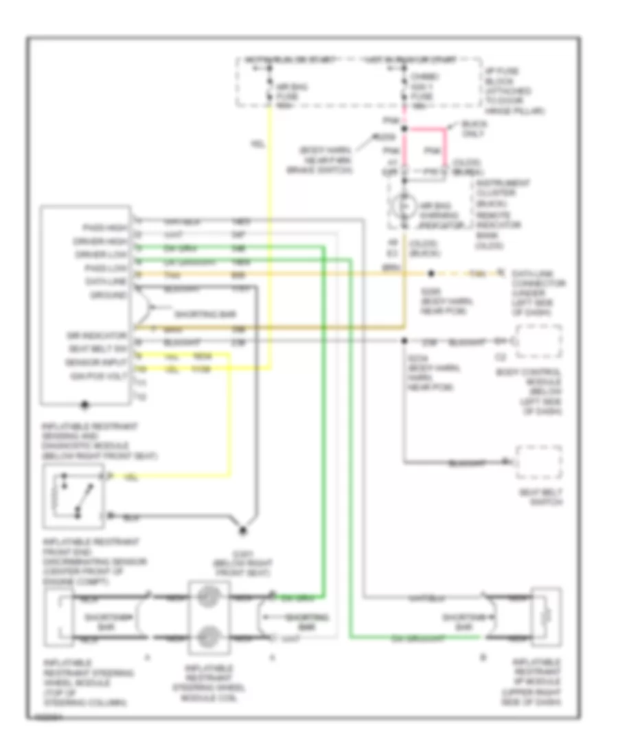 Supplemental Restraint Wiring Diagram for Oldsmobile Aurora 1998