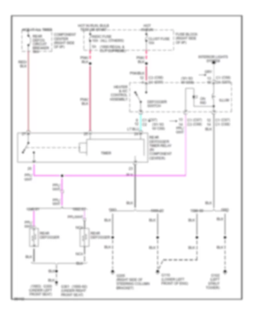 Defogger Wiring Diagram for Oldsmobile Cutlass Supreme 1991