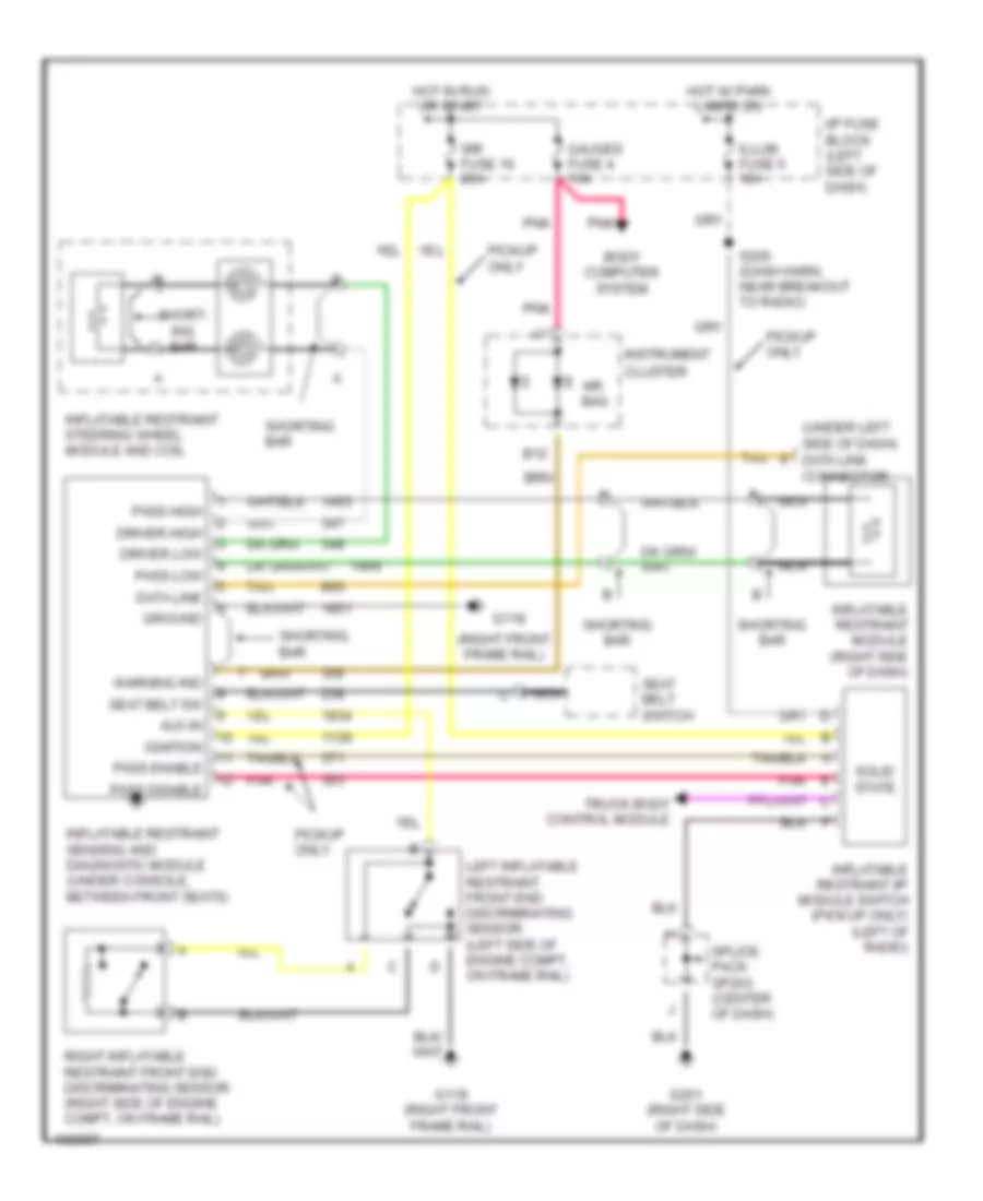 Supplemental Restraint Wiring Diagram for Oldsmobile Bravada 1998