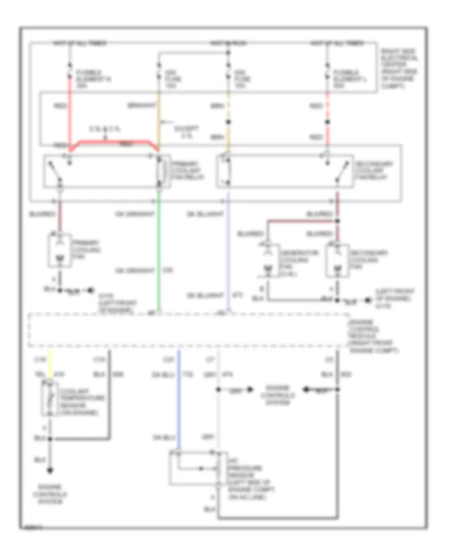 Cooling Fan Wiring Diagram for Oldsmobile Cutlass Supreme International 1991