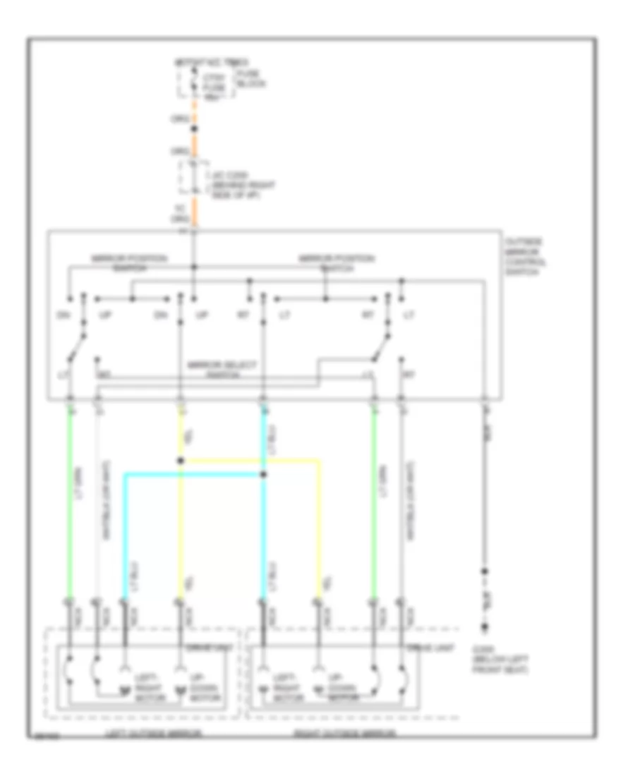 Power Mirror Wiring Diagram for Oldsmobile Cutlass Supreme SL 1991