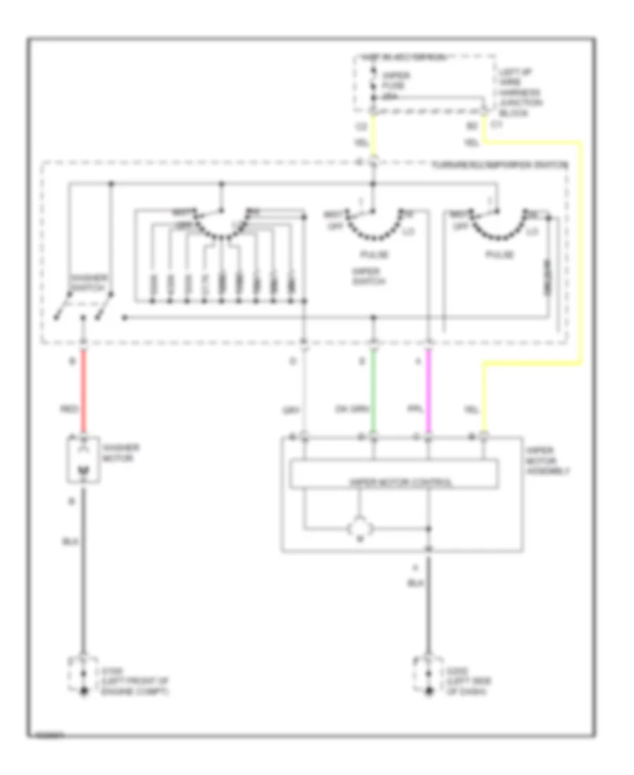 Электросхема стеклоочистителя, дворников и омывателя для Oldsmobile Cutlass GLS 1998