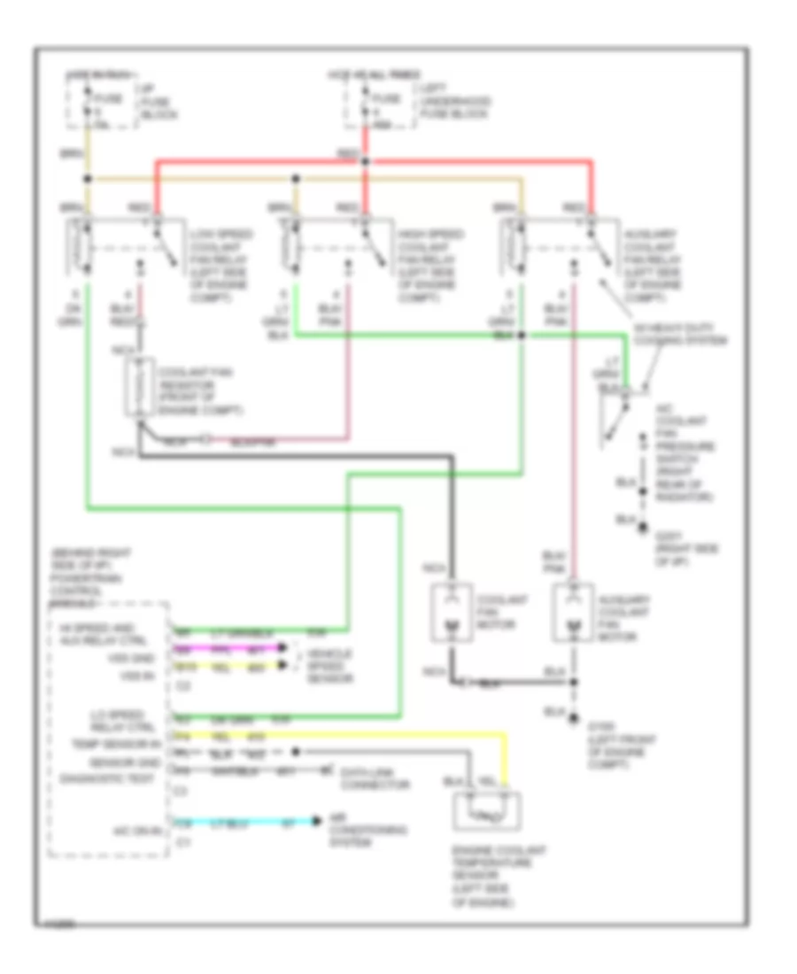 Cooling Fan Wiring Diagram for Oldsmobile Eighty-Eight Royale 1991