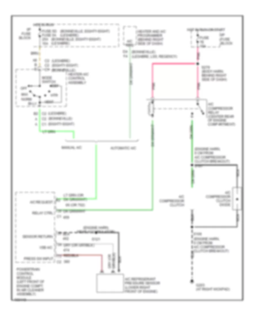 Compressor Wiring Diagram for Oldsmobile Eighty-Eight 1998