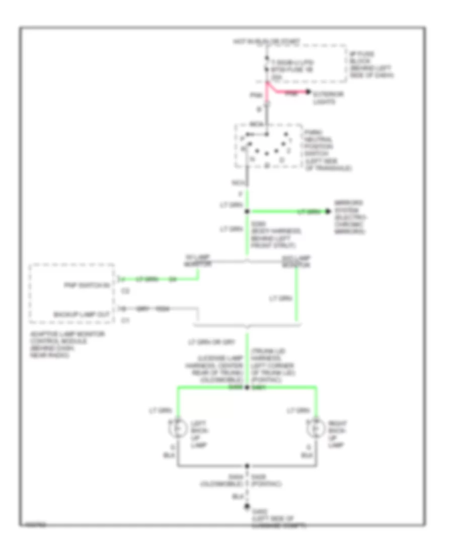 Backup Lamps Wiring Diagram for Oldsmobile Eighty Eight 1998