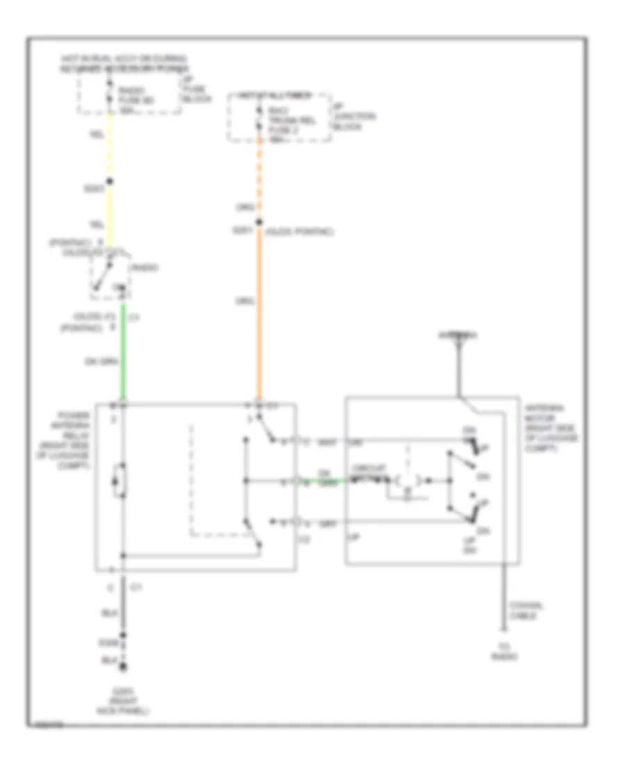 Power Antenna Wiring Diagram for Oldsmobile Eighty-Eight 1998