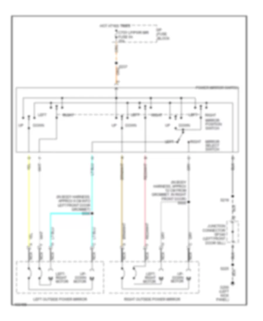 Power Mirrors Wiring Diagram for Oldsmobile Eighty-Eight 1998