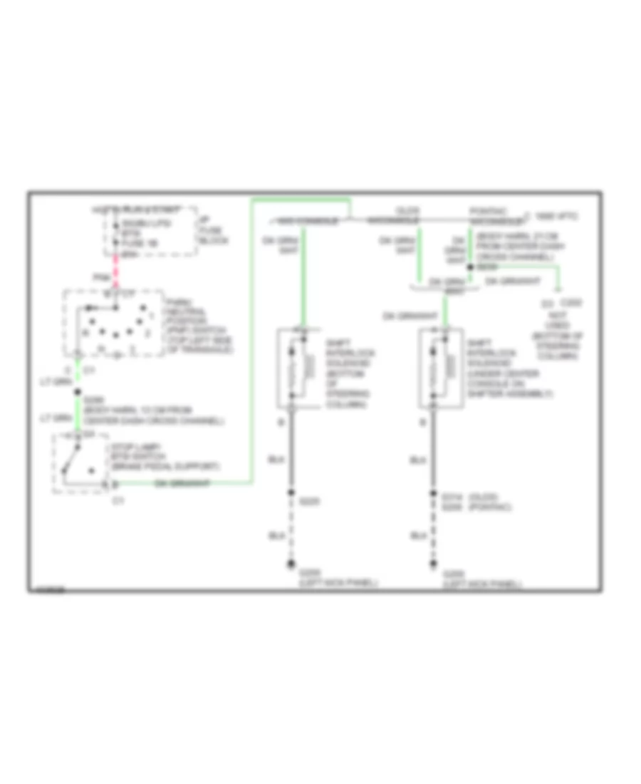 Shift Interlock Wiring Diagram for Oldsmobile Eighty Eight 1998