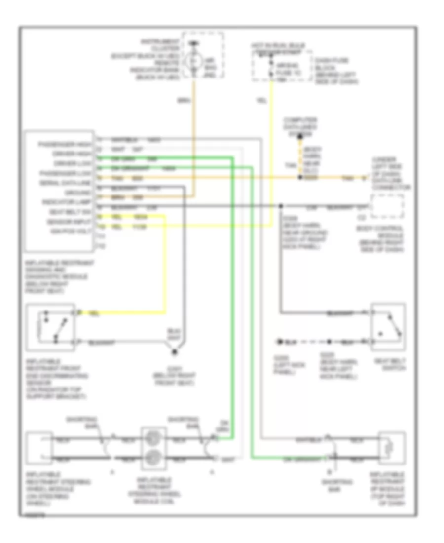 Supplemental Restraint Wiring Diagram for Oldsmobile Eighty-Eight 1998