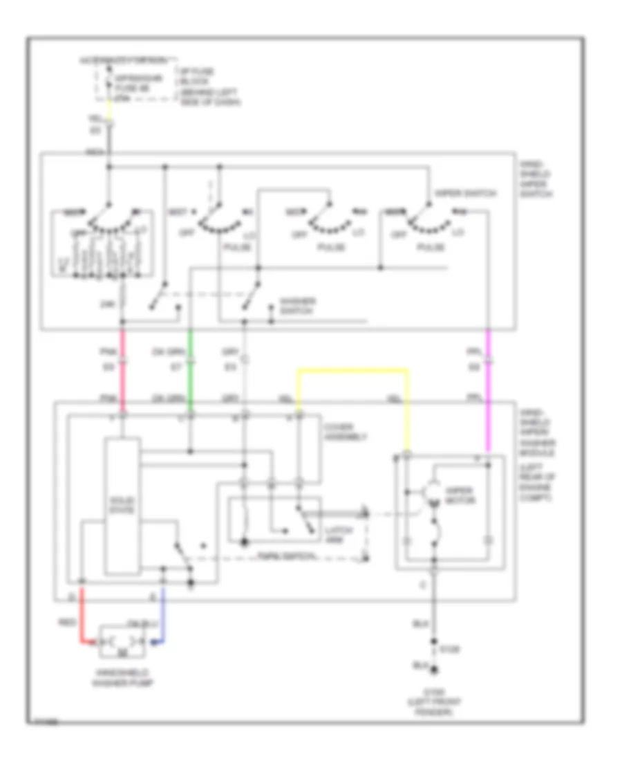 Wiper Washer Wiring Diagram for Oldsmobile Eighty Eight 1998