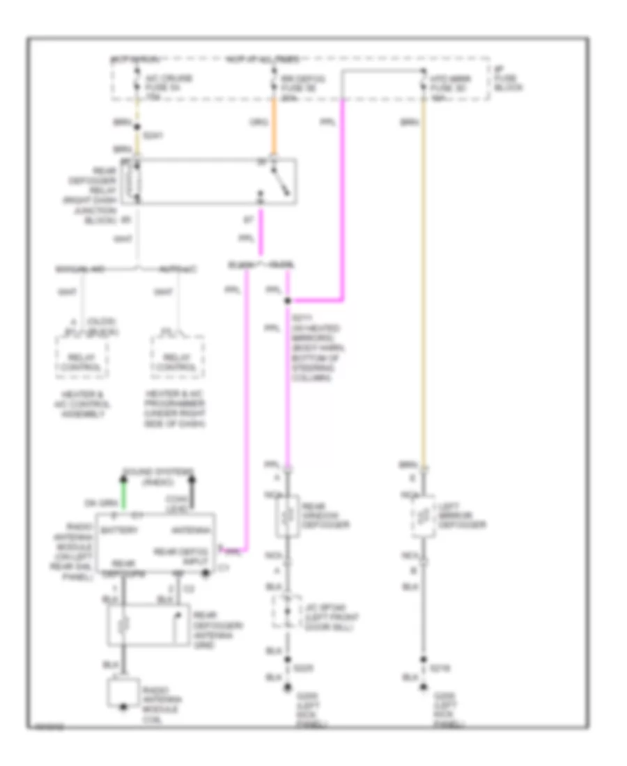 Defogger Wiring Diagram for Oldsmobile Eighty Eight LS 1998