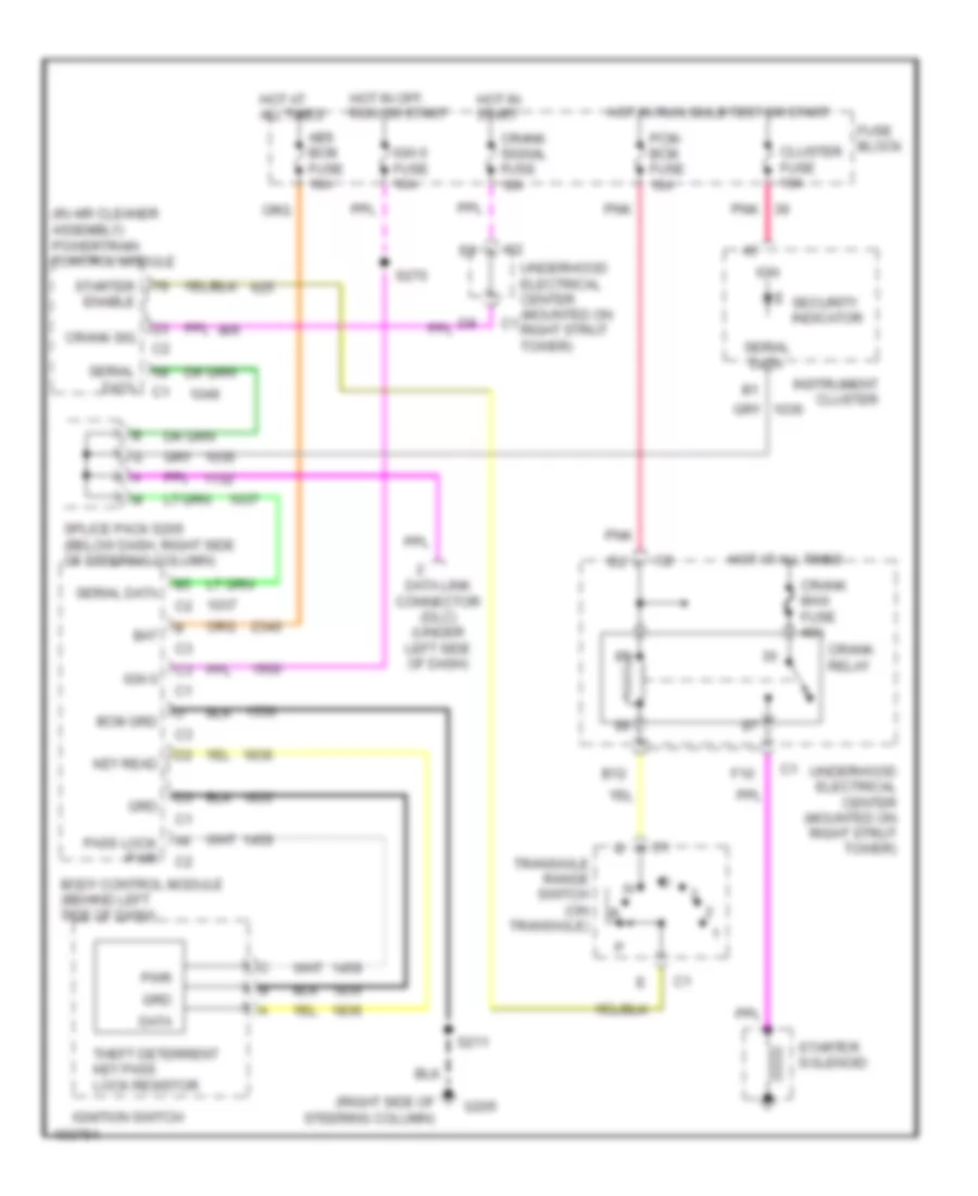 Anti-theft Wiring Diagram for Oldsmobile Intrigue 1998