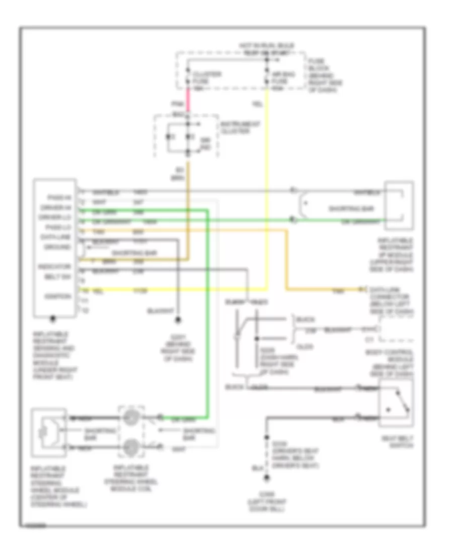 Supplemental Restraint Wiring Diagram for Oldsmobile Intrigue 1998