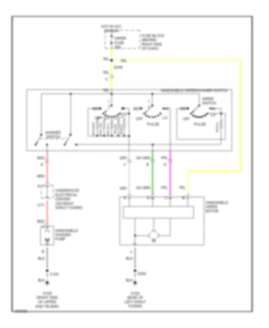 WiperWasher Wiring Diagram for Oldsmobile Intrigue 1998