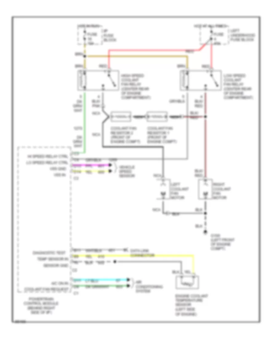 Cooling Fan Wiring Diagram for Oldsmobile Ninety-Eight Regency Touring 1991