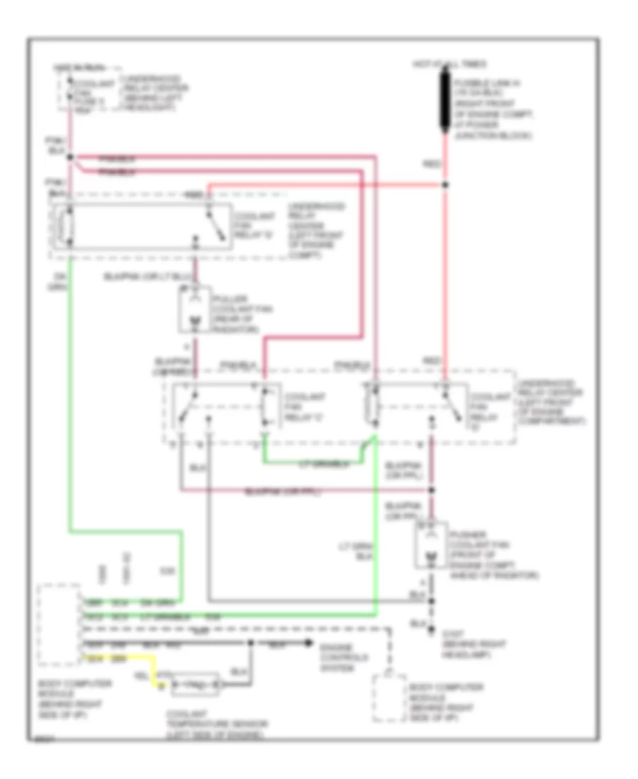 Cooling Fan Wiring Diagram for Oldsmobile Toronado 1991