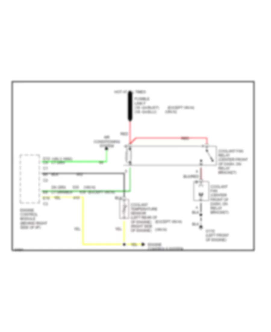 Cooling Fan Wiring Diagram for Oldsmobile Achieva SL 1992