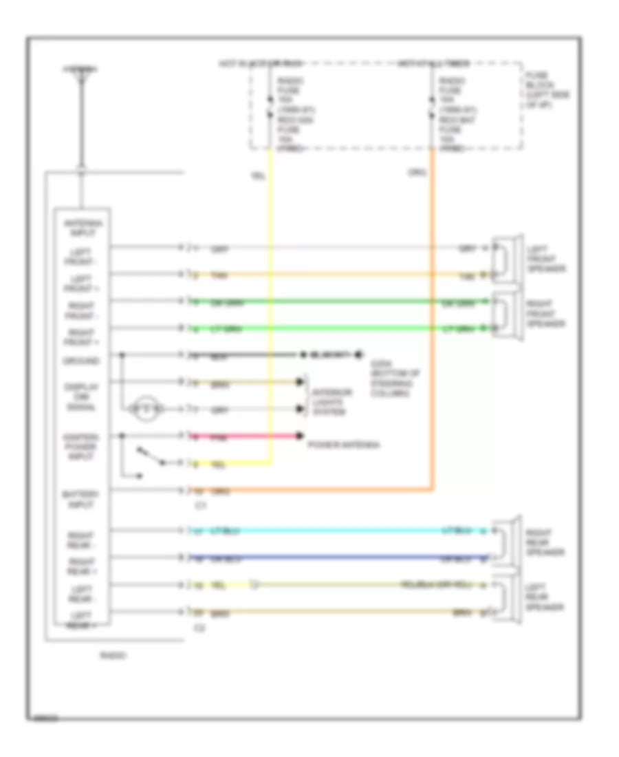 Radio Wiring Diagrams for Oldsmobile Achieva SL 1992