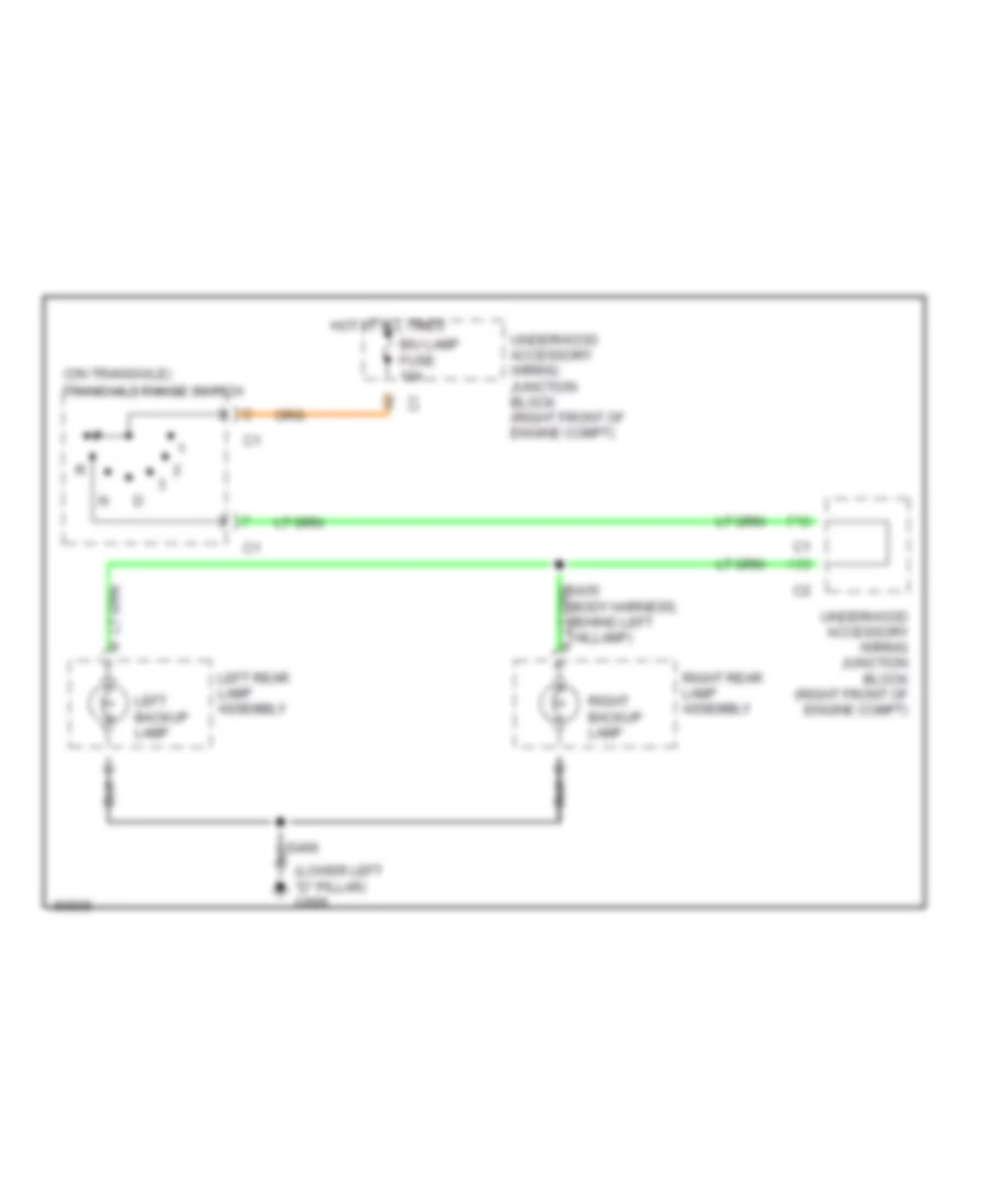 Back-up Lamps Wiring Diagram for Oldsmobile Silhouette GLS 1998