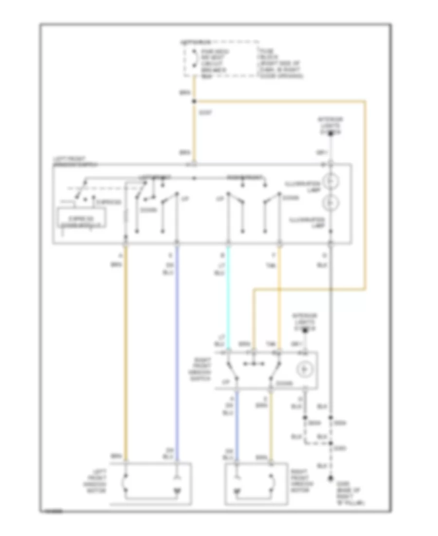 Front Windows Wiring Diagram for Oldsmobile Silhouette GLS 1998