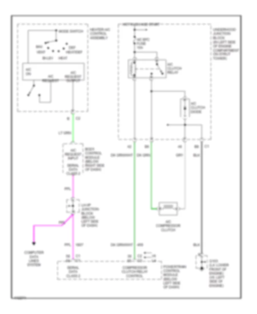 Compressor Wiring Diagram for Oldsmobile Alero GL 1999