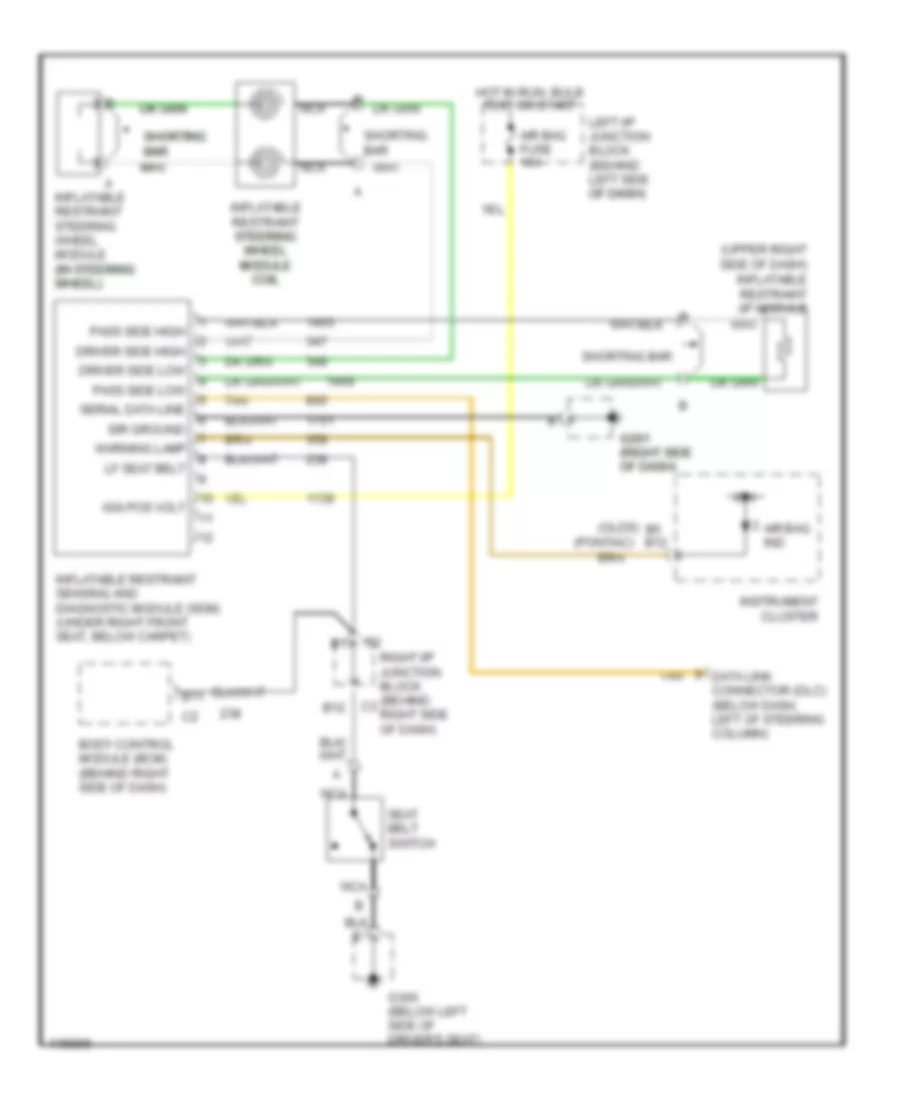 Supplemental Restraint Wiring Diagram for Oldsmobile Alero GL 1999