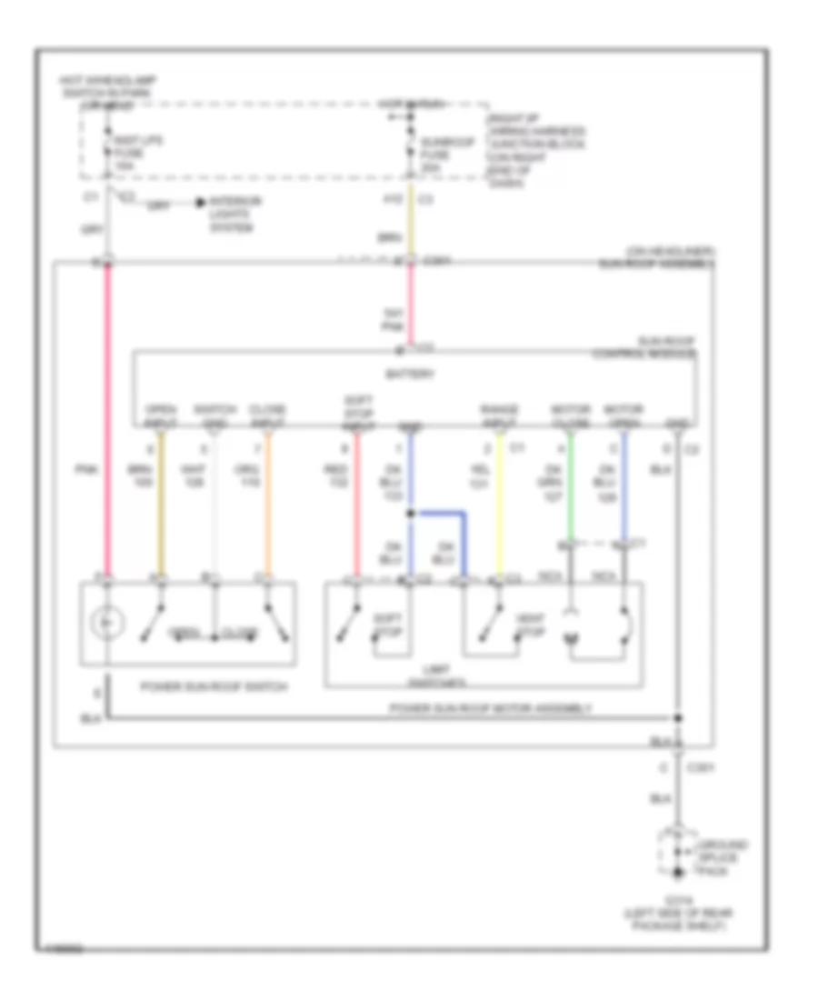 Power Top Sunroof Wiring Diagrams for Oldsmobile Alero GLS 1999