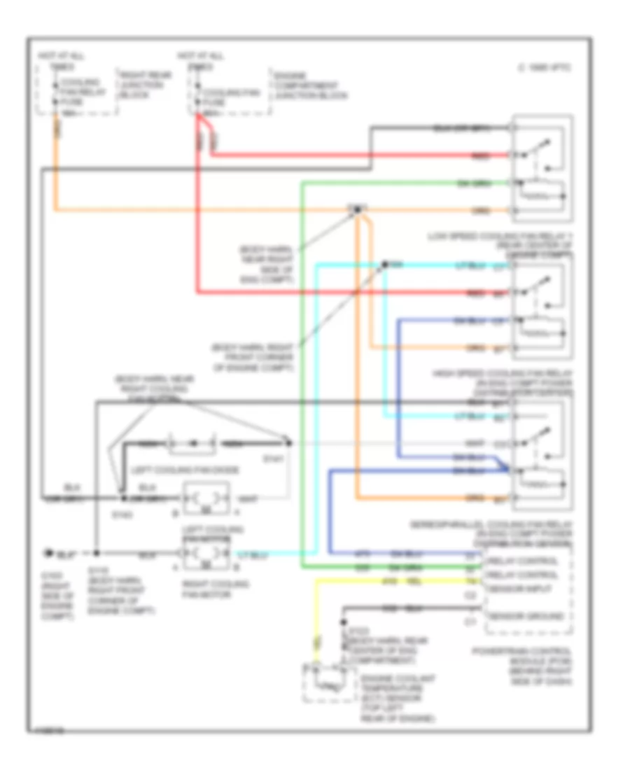 Cooling Fan Wiring Diagram for Oldsmobile Aurora 1999