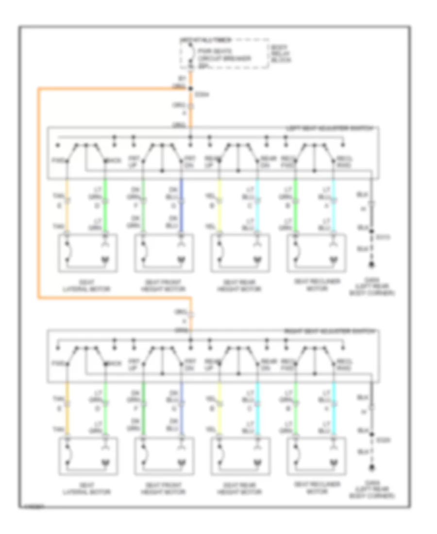 6 Way  Recliner Power Seat Wiring Diagram for Oldsmobile Bravada 1999